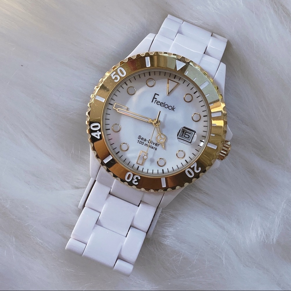 Freelook White/Gold Ceramic Watch